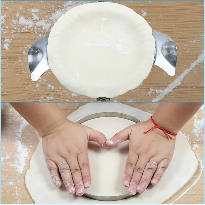 PAMISO Extra Large Empanada Maker - 7 inch Seal with Dough Cutter Circle, Stainless Steel Press, Pastry Tools, Pocket Pie Maker
