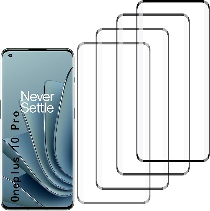 [4 Pack] Tempered Glass Screen Protector for OnePlus 10 pro | Tempered Glass Scratch Resistant Easy-Install Bubble Free Anti-Fingerprint