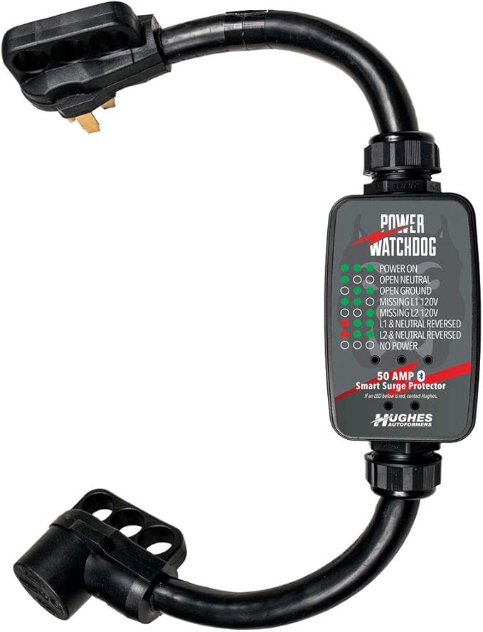 Power Watchdog PWD50 Smart RV Portable Surge Protector 50 Amp - Patented Bluetooth Connectivity - Monitor Voltage/Amperage/Wattage - IP65 Water-Resistant