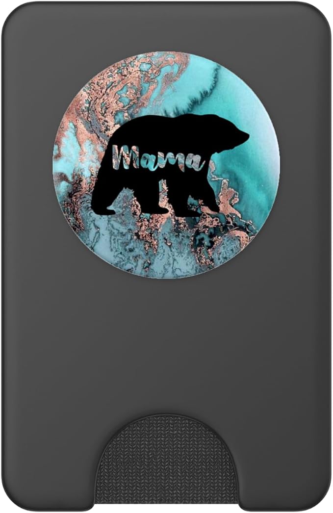 Teal Rose Mama Bear Watercolor PopSockets Adhesive PopGrip