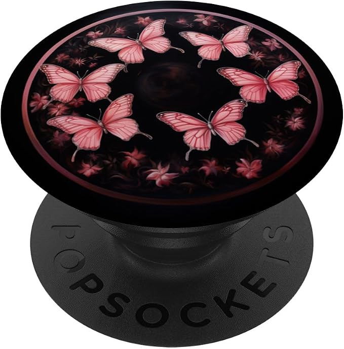 Pink Butterflies Pattern Pink Butterfly PopSockets Adhesive PopGrip