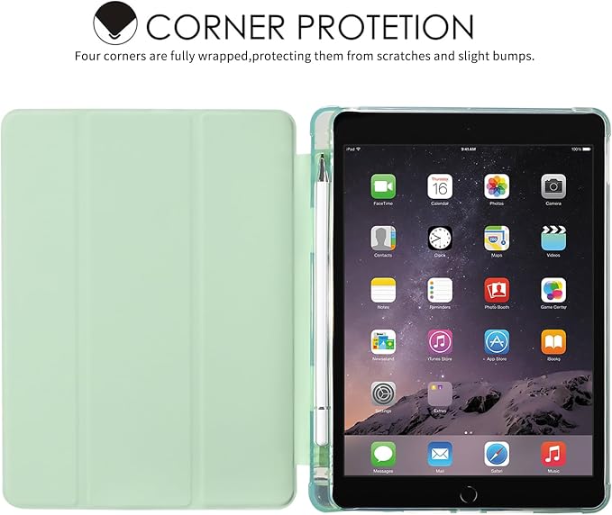 JOYLAND Blue Turtle for iPad Air 11 Inch M3(2025)/M2 (2024)Air 5th/4th Generation Case 2022/2020 10.9 Inch with Pencil Holder-Trifold Stand Protective Cover with Soft TPU BackBlack