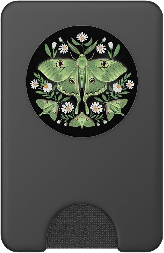Luna Moth &amp Wildflowers – Vintage Botanical Biology Design PopSockets Adhesive PopGrip