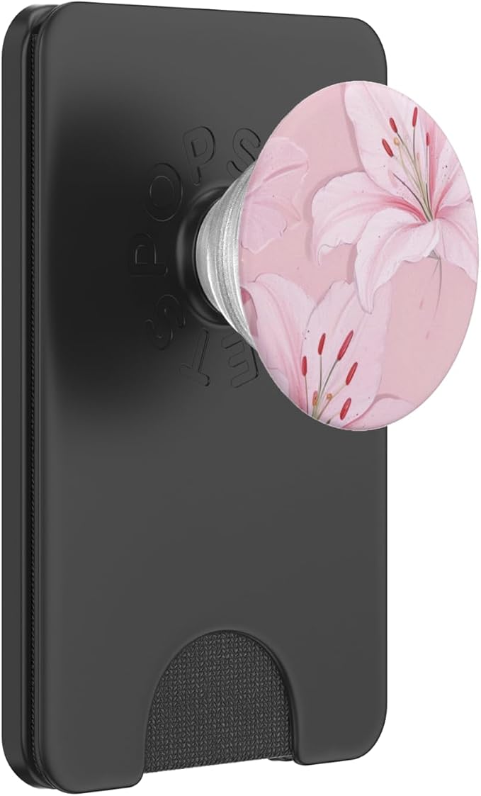 Pink Lily Floral PopSockets Adhesive PopGrip