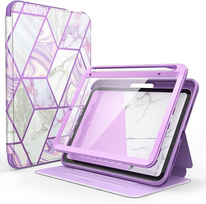 i-Blason for iPad mini 7 Case iPad mini 6 Case 8.3 inch Marble | Built-in Screen Protector Auto Sleep/Wake Pencil Holder Trifold Stand Full-Body Protection