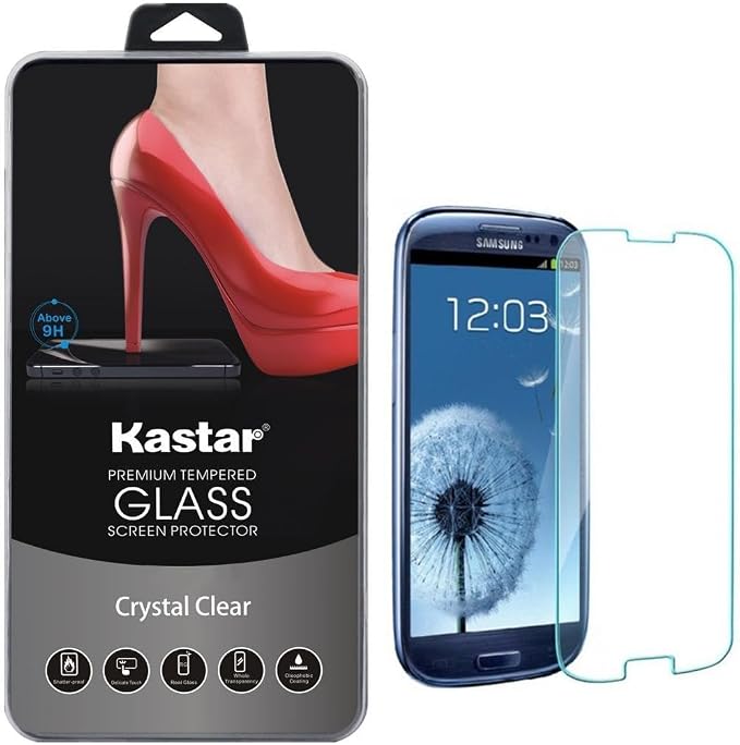 Kastar S3 Screen Protector (6-PACK) Premium Tempered Crystal Clear Glass Screen Protector for Samsung Galaxy S3 S III i9300 AT&ampT T-Mobile Sprint Verizon Smartphone