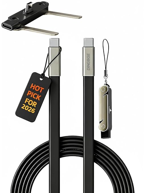 Detachable 240w Super Fast Charging 2-in-1 Charging Cable with Phone Charger Invisible Stand Flat Phone Charger Type-C 90 Degree 240w Stand Data Cable Right Angle Sideways(Data cable set1PC Black)