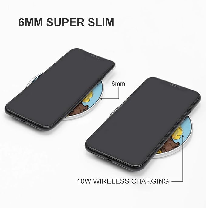 Yellow Plum Blossom Wireless Charger Fast Charging Pad | Anti-Slip Qi Certified Wireless Charging Pad for All Phones with Wireless Charging Function for Home Office Travel