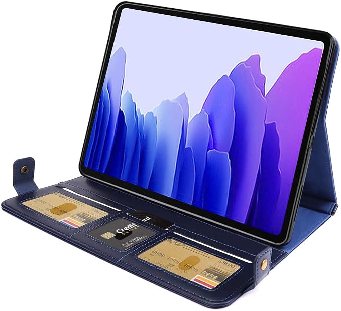 Handbag Case for Samsung Galaxy Tab S10 FE/S9 FE 10.9/S9/S8/S7 11 Techcircle Folio Stand Crossbody Wallet Protective Cover with S Pen Holder &amp Card Slots Hand Strap &amp Shoulder Strap Black