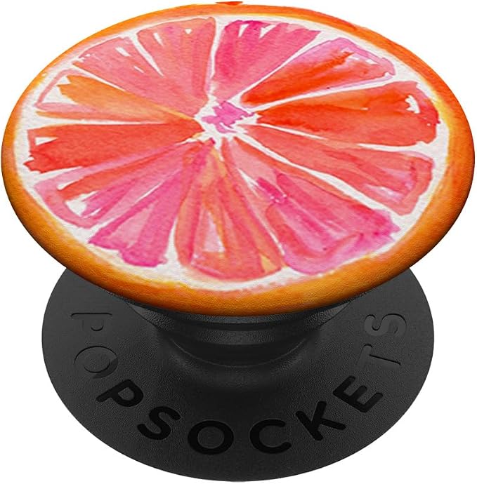 Cute Pink Grapefruit Design Tasty Summer Citrus on White PopSockets Adhesive PopGrip