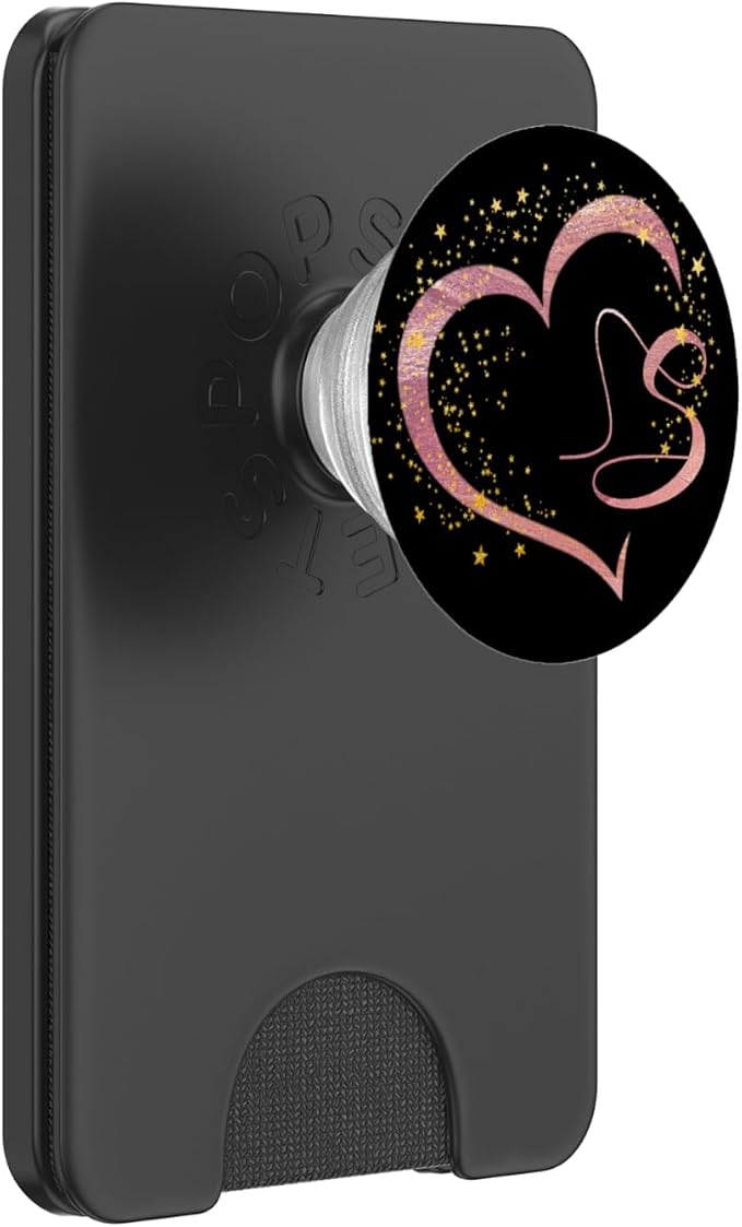Pink Letter S Initial Heart Monogram PopSockets Adhesive PopGrip