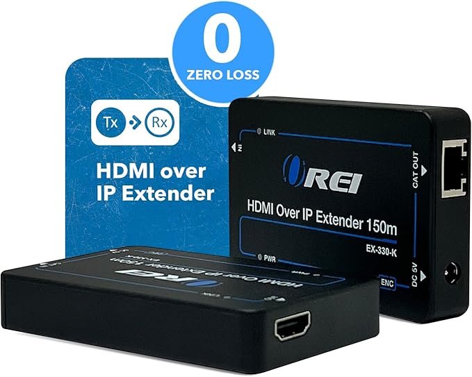 OREI HDMI Over Ethernet Extender with CAT5/CAT6, Upto 330 Feet - HDMI Loop Out - 1080P Full HD Signal Distribution with Support for one to Many Connection.