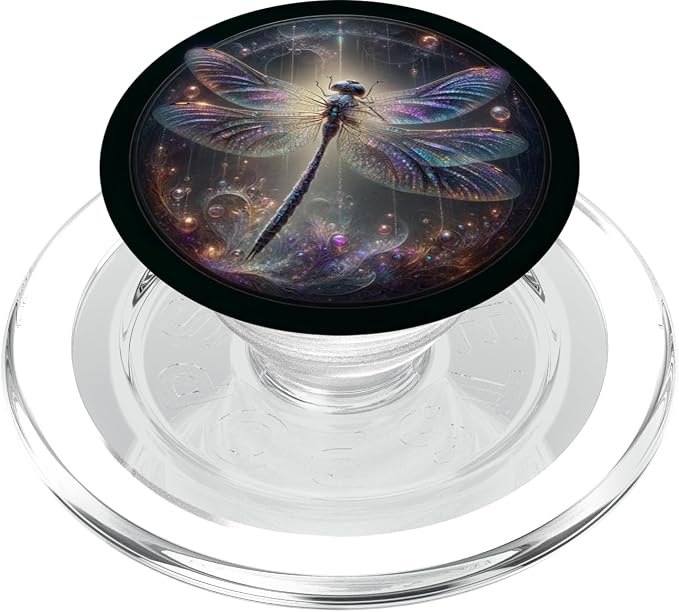 Cute Purple Dragonfly Beautiful Nature Graphic Art PopSockets PopGrip for MagSafe
