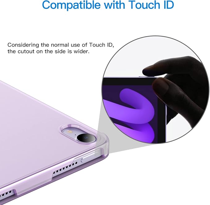 JETech Case Cover for iPad mini A17 Pro/6th Gen (2024/2021) Blue | Slim Translucent Back Design Tri-Fold Stand Auto Wake/Sleep Lightweight Shockproof Protection