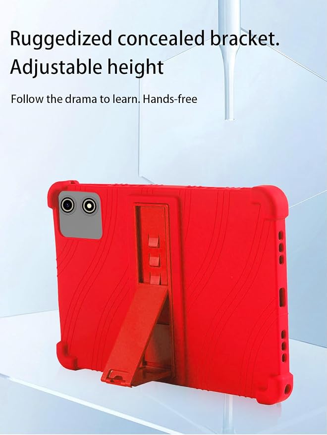 for YLEEBG P30 Android 15 Gaming Tablet10.1 2.5K Ultra Clear Display Tablet Model CaseUYRUREL Soft Silicone Adjustable Stand Cover Lightweight Kids FriendlyBlack.