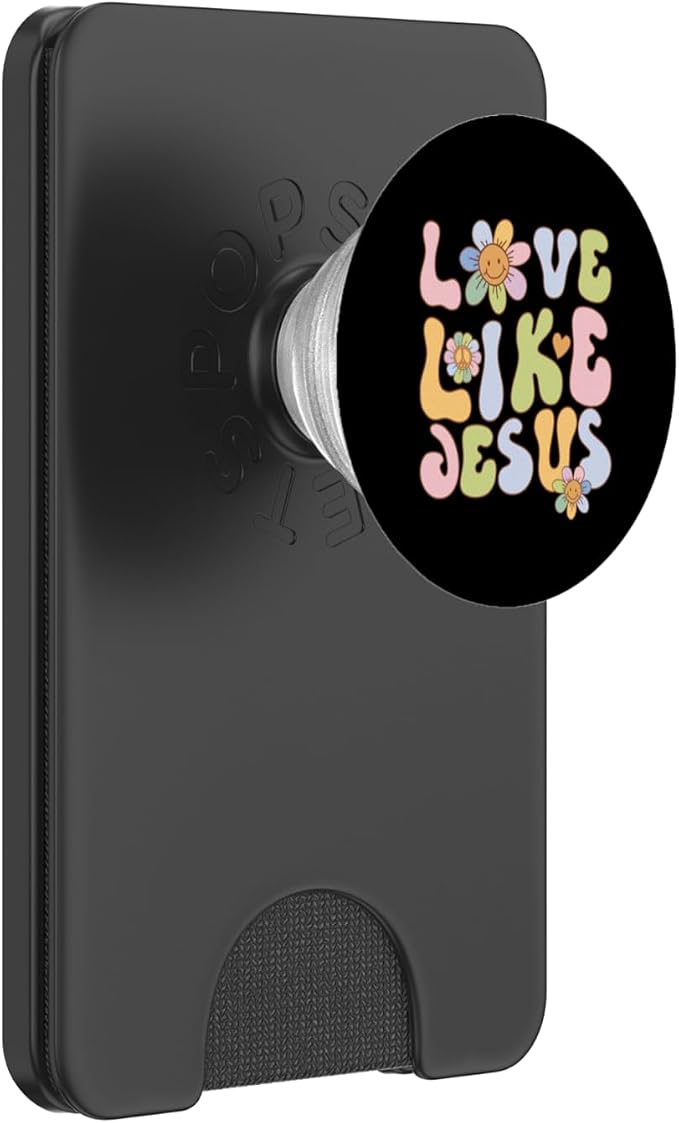 Groovy Love Like Jesus Religious God Christian Graphic PopSockets Adhesive PopGrip