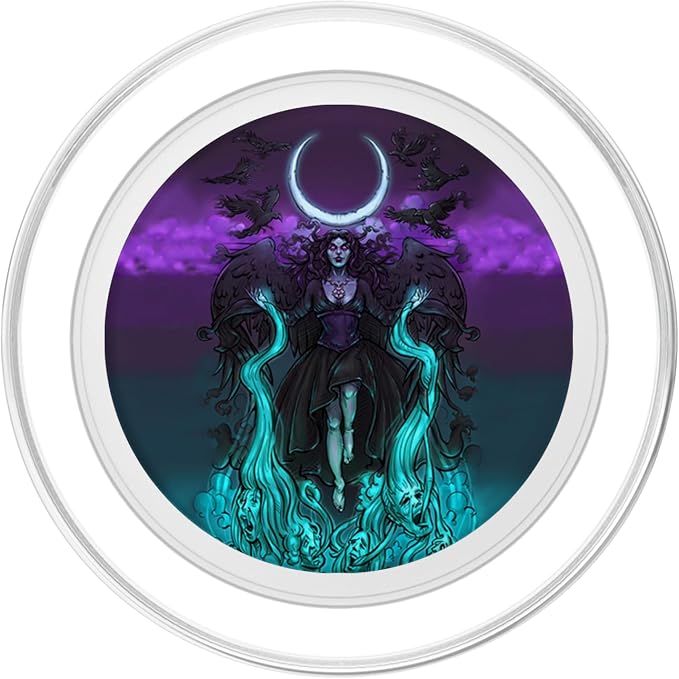 The Morrigan Death Tarot Card Gothic Pagan Witch Triple Moon PopSockets Adhesive PopGrip
