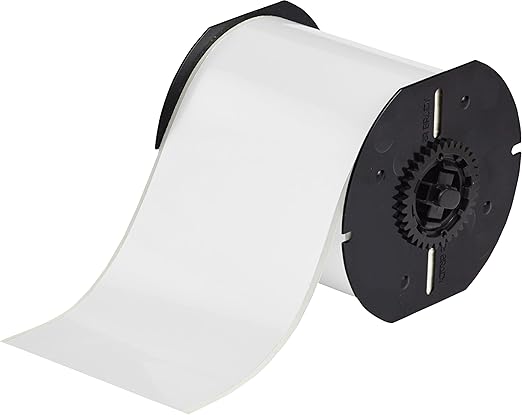 Brady B30C-4000-595-WT 4" W x 100' L B-595 White Indoor/Outdoor Vinyl Tape For BBP30, BBP31, BBP33, BBP35, BBP37, BradyPrinter i3300, S3000 and S3100 Printers
