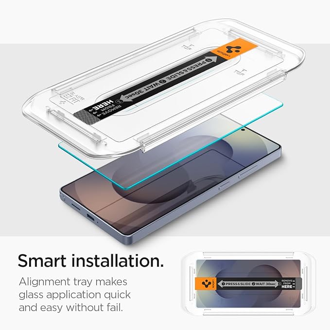 Spigen GlasTR EZ FIT Tempered Glass Screen Protector for Galaxy S24 Ultra | 9H Hardness Tempered Glass Easy Installation Kit Case-Friendly Crystal Clear Touch Responsive Oleophobic Coating