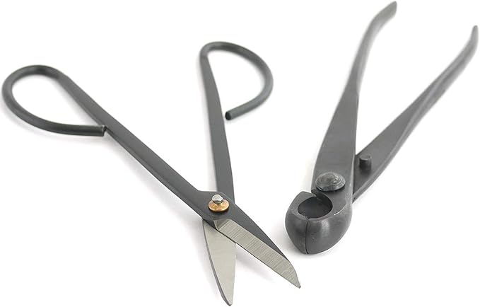 BambooMN Bonsai Basics Set - 8" Knob Cutter and 7.2" Trimming Shear - 10 Sets