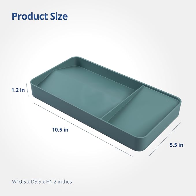 Blue Ginkgo Desk Tray – Korean-Made Organizer for Notes, Pens, Pencils, and Accessories (Double-Sided, Green)