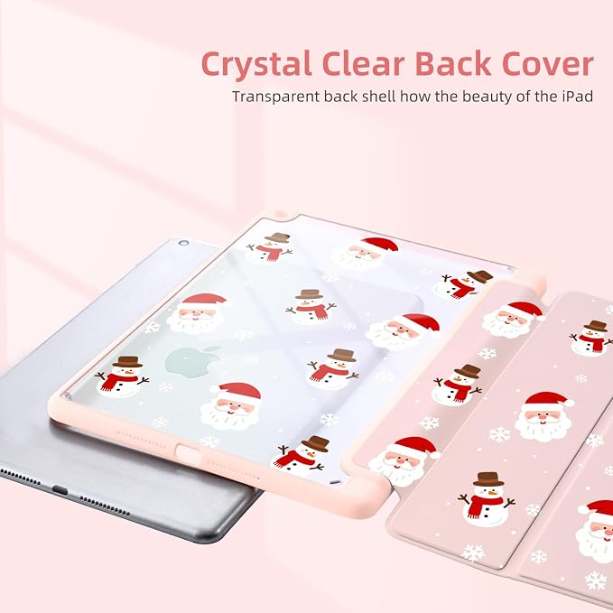 Joyland Leopard Print for iPad 10th Generation Case 10.9 inch 2022/iPad (A16) 11th Gen 11 2025Built-in Pencil Holder with Shockproof Cover Clear Transparent Back Shell Auto Wake/SleepBlack