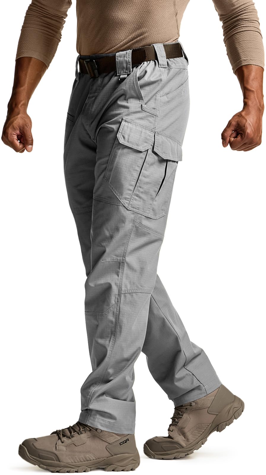 CQR Men's Tactical Pants, Water Resistant Ripstop Cargo Pants, Lightweight EDC Work Hiking Pants, Outdoor Apparel, Raider Mag Pocket Stone, 40W x 30L