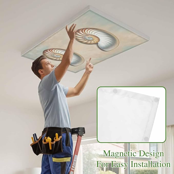Fluorescent Light Covers for Ceiling Lights Shell Conch Magnetic Light Filters