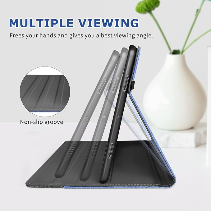 Case for Google Pixel Tablet (11-inch 2023) Multi-Angle Viewing Protective Stand Cover with Pencil Holder &amp Pocket and Protective Tape Compatible with Charging Speaker Dock Cyan