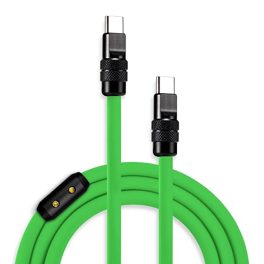 chubbycable 120W USB-A to C Cable Silicone Charging Cord Blue 6.6FT | 6mm Extra Thick 45000+ Bend Tested 480Mbps Data Transfer E-Marker Safety Chip Tangle-Free Design