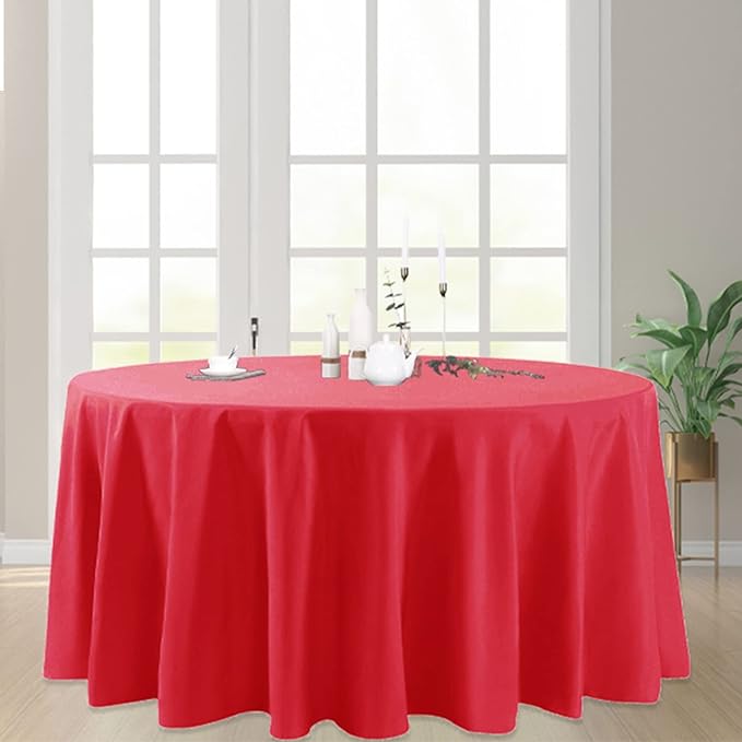 6 Pack Red Round Tablecloths 70 Inches Table Cloth Stain and Wrinkle Resistant Washable Polyester Table Cover Fabric for Party, Wedding,Dining,and Banquet Decoration