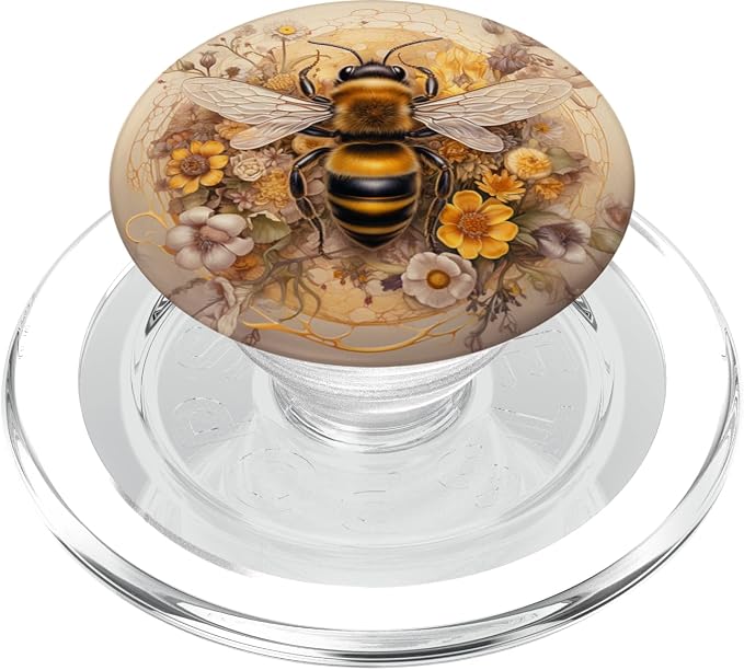 Floral Bee Watercolor Boho Style PopSockets PopGrip for MagSafe