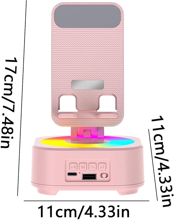 Speaker Phone Holder – ABS 11×11×19cm | 360° Adjustable Phone Stand with Audio Support | Desktop Pħ Holder Speaker for Live Streaming Home Office School Use