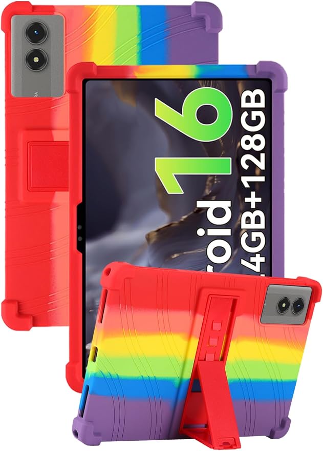Case for TABWEE T50 Tablet 11 Inch (Black) | Soft Silicone Kids Friendly Protective Cover with Adjustable Stand Drop-Proof