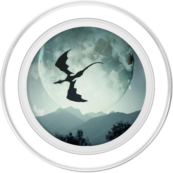 CJ Grips Dragon Moon PopSockets Adhesive PopGrip for iPhone 11 - Black