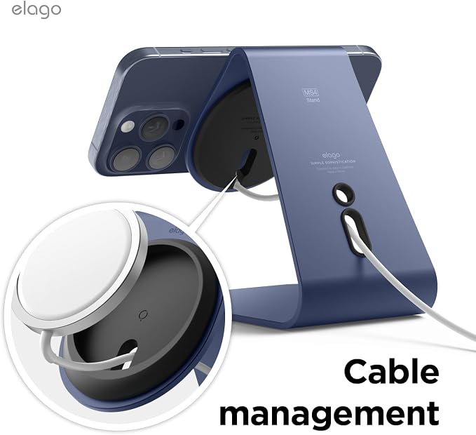 elago MS4 Charging Stand for MagSafe Charger | Aluminum Stand for iPhone Series Designed for iOS17 Standby Mode (Cable Not Included) (Black)