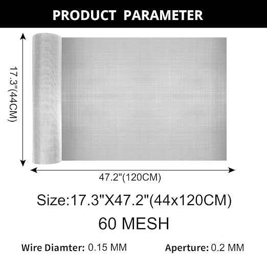 1 roll Stainless Steel Wire mesh 60 mesh, 304 Wire mesh, Suitable