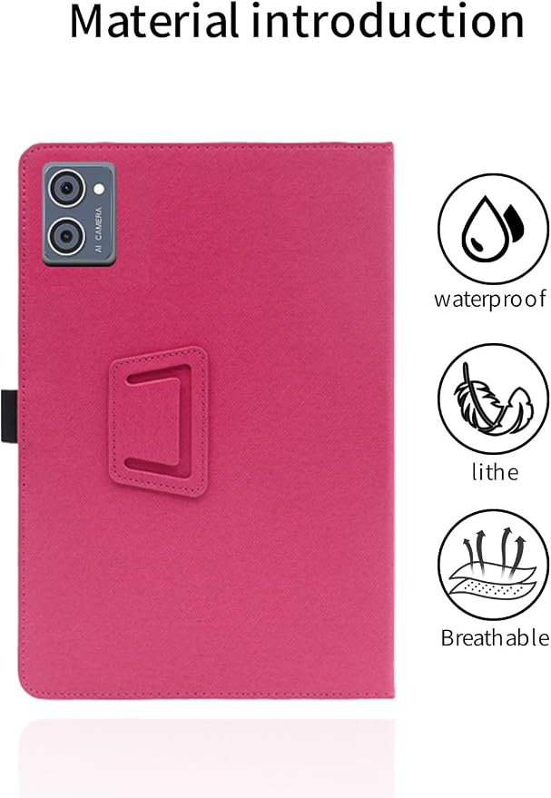 for DigiLand s10 10.1 Inch Android Tablet CaseBOVUGAC Folding Stand Protective Cover with Pencil Holder and Wrist StrapFull Protection Premium PUScratch Resistant(Black)