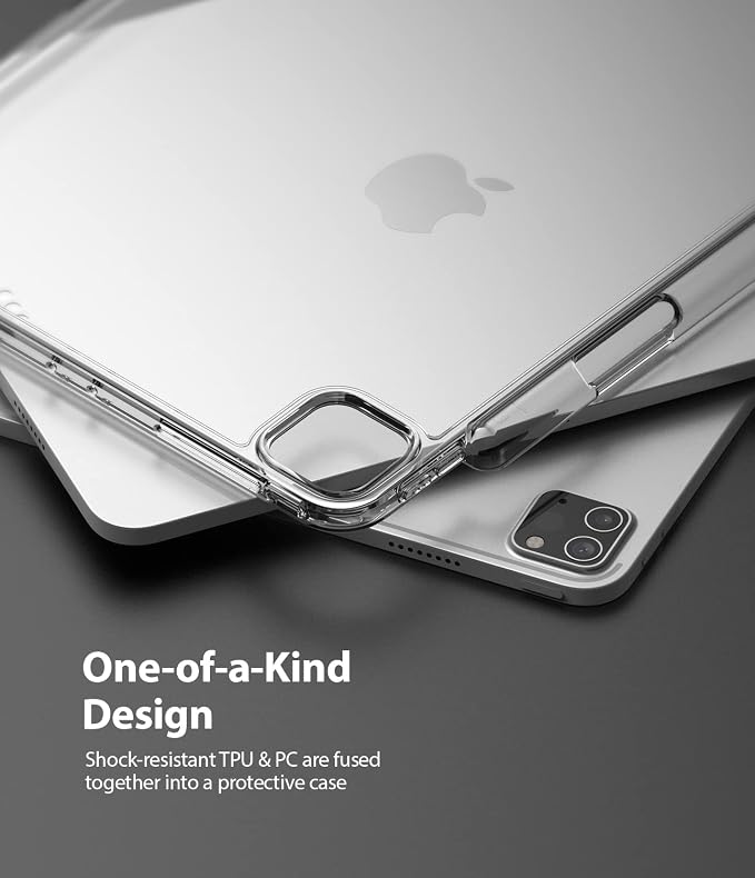 Ringke Fusion [Case + Pencil Holder] Compatible with iPad Pro 11 Inch Case (4th 2022 3rd 2021 2nd 2020 1st 2018) Transparent Hard Back Shockproof Double Air Pocket Bumper - Clear
