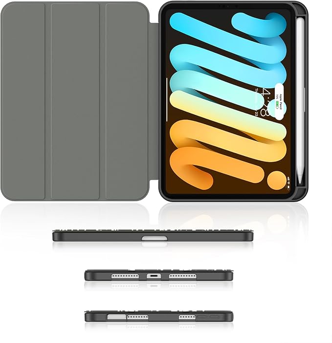 Soke Case for iPad mini (A17 Pro) 7th/ 6th Generation (Book Wine) | Built-in Apple Pencil Slot fit iPad Mini 2024 and 2021 8.3 inch Auto Sleep/Wake