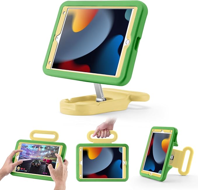 Kids Case for iPad 7th/8th/9th Gen 10.2 inchAdjustable Handle Stand(Black) | Adjustable Portrait/Landscape Stand/Drop Proof with Handle/KickstandChild Friendly Protective for iPad 10.2 2021/2020/201