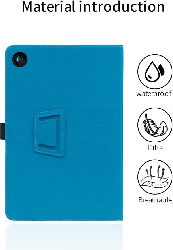 for Lenovo Tab One 8.7 Inch Android Tablet CaseBOVUGAC Folding Stand Protective Cover with Pencil Holder and Wrist StrapFull Protection Premium PUScratch Resistant(Black)