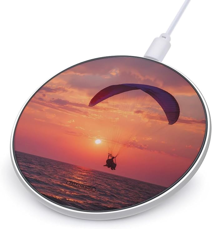 Skydiving Red Sunset Sea Wireless Charger SlimWireless Charging Pad Anti-Slip Charger Mat for Men Women