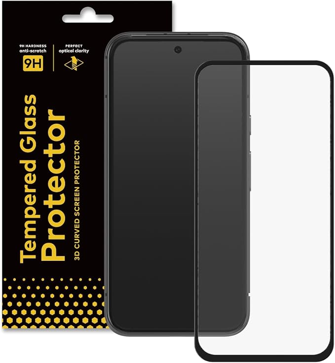 RhinoShield Tempered Glass for Pixel 8a | 9H Hardness High Transparency Impact and Scratch Resistant Screen Protector