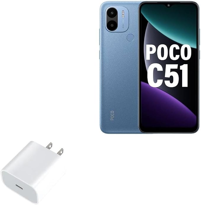 BoxWave Charger Compatible with Poco C51 - PD GAN miniCube (30W) 30W Tiny PD GAN Type-C Wall Charger - Winter White
