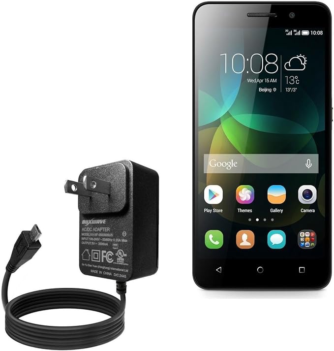 BoxWave Charger Compatible with Honor Bee - Wall Charger Direct (15W) Rapid Charge Your Device with Built-in 3ft Cable