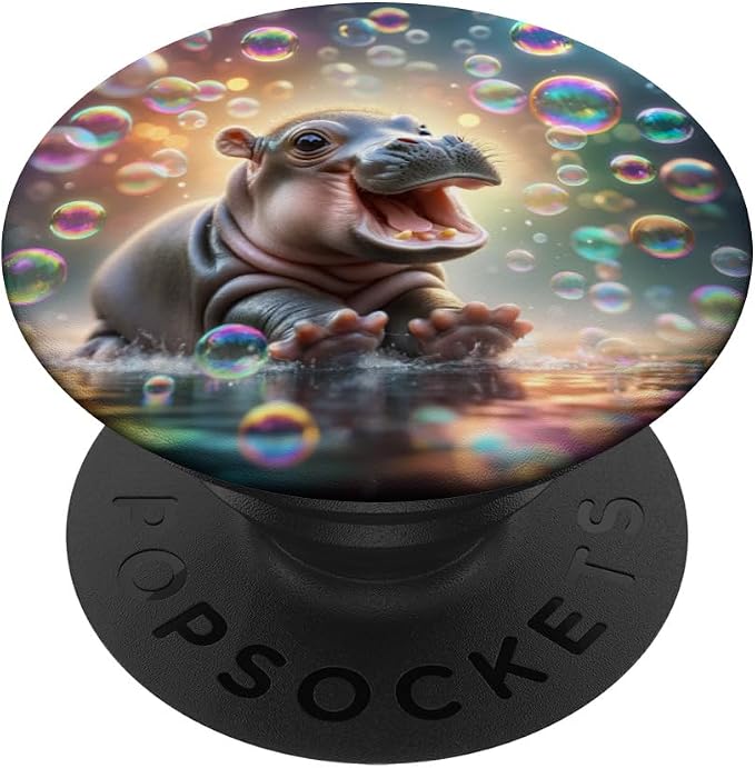 Cute Baby Hippo design for hippo lovers and hippo PopSockets Adhesive PopGrip