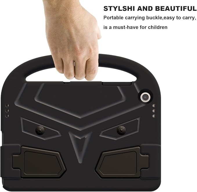 Galaxy Tab A9+ Case Kids Friendly EVA Rubber Stand Handle Grip Shockproof Protective Lightweight Cute Case Cover for Galaxy Tab A9 Plus 11 SM-X210 X215 X217 - Black
