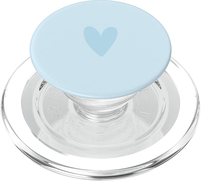 Minimalistic Heart Simple Heart Love - Light Blue PopSockets PopGrip for MagSafe