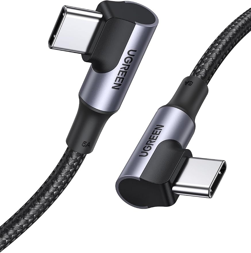 UGREEN 100W Right Angle USB C Cable 90° Ends Fast Charging 10ft | Both ends 90° for gaming &amp bedside. For iPhone 17/16/15 MacBook Galaxy S26/S25/S24 Pixel 10 iPad Switch